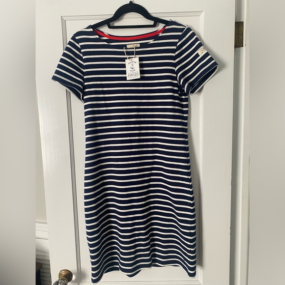 Joules Riviera Dress - Striped round neck 100% cotton dress - US6 /UK10 - Picture 3 of 12